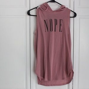 Pink Tank Top With Hood